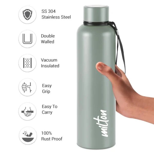Milton Aura Thermosteel Water Bottle 24 Hour Hot and Cold I Leak Proof Lid, Vacuum Insulated - Image 4