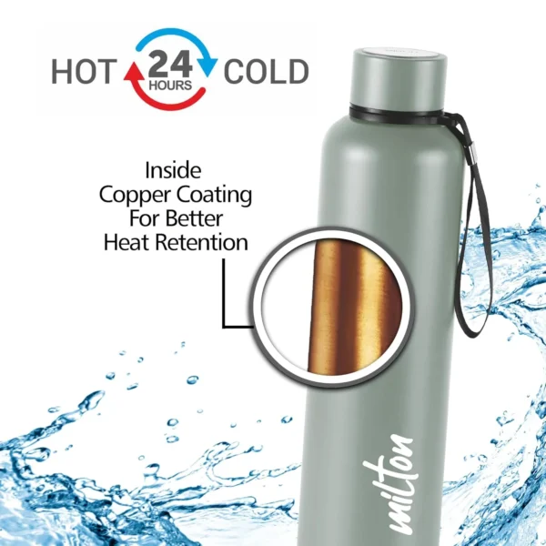 Milton Aura Thermosteel Water Bottle 24 Hour Hot and Cold I Leak Proof Lid, Vacuum Insulated - Image 3