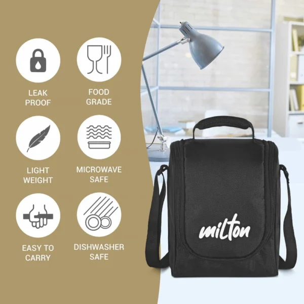 MILTON Pro Lunch Box stainless steel containers with insulated Fabric Jacket, Microwave Safe - Image 4
