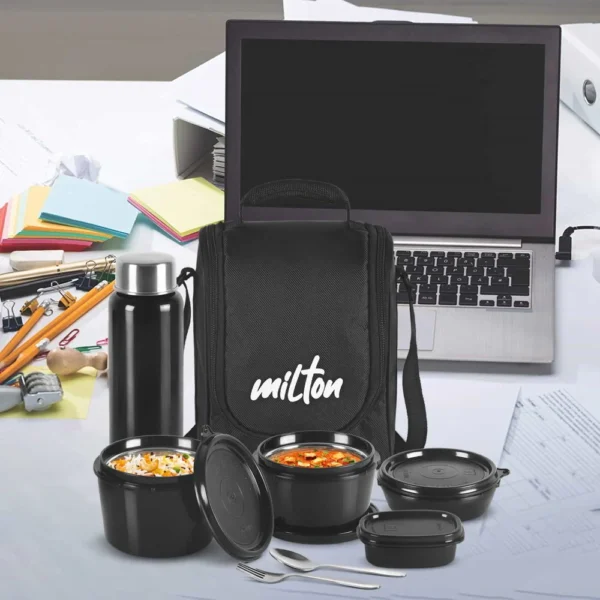 MILTON Pro Lunch Box stainless steel containers with insulated Fabric Jacket, Microwave Safe - Image 3